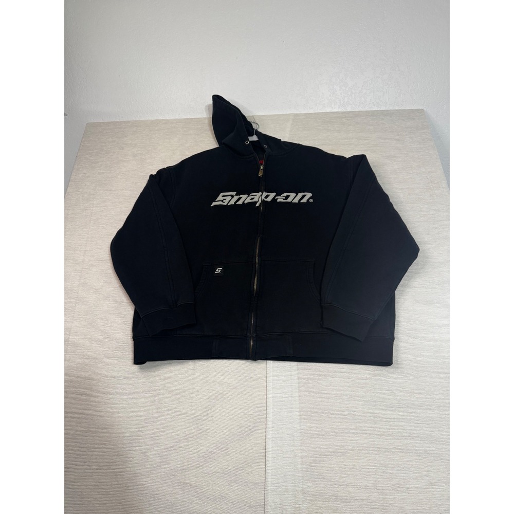 Snap-on Tools Mens 3XL Black Full Zip Hoodie Graphic Tool Back Print Sweatshirt